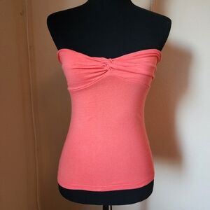 Anchor Blue Coral Strapless Bandeau Top